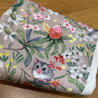 Possums and Banksia Blossoms Minky Blanket